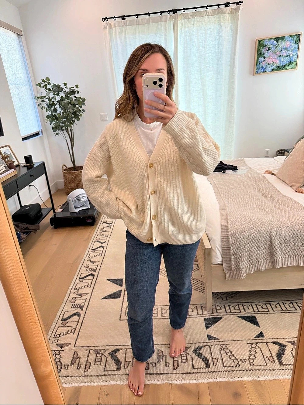 Jenni Kayne Cocoon Cream Cashmere Cardigan Size XS
